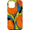 Citrus Leaf Collection Custodia per iPhone 12 mini Modello di tulipano elettrico ispirato al giapponese