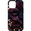 Plum Noir Collection Custodia per iPhone 12 Pro Max Modello botanico Notturno Anemone Noir