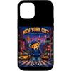 Bahaa's Tee Custodia per iPhone 12/12 Pro Vintage Pixel Art NYC Streetwear Bear Y2K Graphic