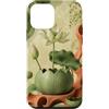 Jade Dream Collection Custodia per iPhone 12 mini Vaso di loto verde muschio, arte botanica da sogno