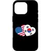 Korean American Heart Co Custodia per iPhone 16 Pro USA Corea del Sud Cuore Amicizia coreana americana