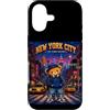 Bahaa's Tee Custodia per iPhone 17 Vintage Pixel Art NYC Streetwear Bear Y2K Graphic