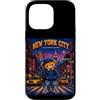 Bahaa's Tee Custodia per iPhone 14 Pro Max Vintage Pixel Art NYC Streetwear Bear Y2K Graphic