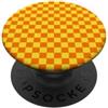 Checkered Checked Check Pattern Designs Scacchiera a scacchi a quadri arancione giallo PopSockets PopGrip Adesivo