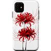 Red Spider Lily Japanese Floral Custodia per iPhone 11 Arte botanica del giglio rosso di ragno di Higanbana