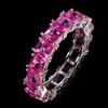 Gemsporium Anello In Argento Sterling 925 Con Topazio Rosa Naturale Square 4mm Taglia 8