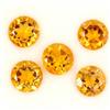 Egemdiamond Taglio Rotondo Naturale Non Scaldato Giallo Citrino Brasile 5pcs 5.85ct 7mm Lot