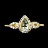egemdiamond 925 Argento Sterling Pera Acquamarina 6x4mm Finto Zirconi Anello Misura 7