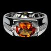 Egemdiamond 925 Anello Argento Sterling Ovale Citrino 9x7mm Zaffiro Misura 9 No USA Import