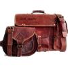FREE Borsa A Spalla In Vera Pelle Vintage Per Laptop Da Uomo Con Borsa In Omaggio