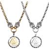 JewelryWe Collana da uomo a forma di lupo vichingo, con ciondolo a forma di martello di Valknut Thor, con catena a maglia bizantina, in acciaio inox, mitologia nordica, amuleto, gioielli per uomini
