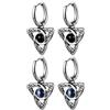 JewelryWe Orecchini a cerchio in acciaio inox Huggie con imitazione pietra di luna croce stella nodo celtico ciondolo pendenti orecchini gotici hip hop orecchini per uomo donna