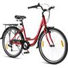 Romico Mountain bike da 26 pollici, cambio a 7 velocità, telaio in acciaio e portapacchi