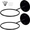 Generic Set di 2 supporti da parete per pallacanestro e calcio, in metallo nero, per calcio, basket, pallavolo, con fori per viti fissi, per garage, palestra, casa, organizer per attrezzi sportivi,
