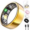 Oucscru Anello intelligente per donne e uomini, anello con monitoraggio della salute con frequenza cardiaca, ossigeno nel sangue, pressione sanguigna, anello fitness impermeabile IP68, monitoraggio del sonno
