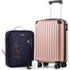 COOLIFE Valigetta da cabina 55 x 35 x 20 cm per Ryanair, bagaglio a mano, valigia rigida con serratura TSA e 4 ruote gemelle, oro rosa, Vakuum-55x35x20cm+Pumpe, Ryan Airlines Bag - Borsa da viaggio