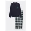 Tezenis Pigiama Lungo Cotone Stampa Dinosauro Uomo Blu
