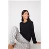 Tezenis Maglia Manica Lunga Girocollo Cotone E Modal Donna Nero