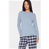 Tezenis Maglia Manica Lunga Girocollo Cotone E Modal Donna Blu