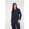 Tezenis Maglia Manica Lunga Girocollo Cotone E Modal Donna Blu