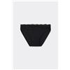 Tezenis Slip Microfibra Taglio Vivo E Pizzo Donna Nero