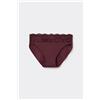Tezenis Slip Microfibra Taglio Vivo E Pizzo Donna Rosso