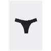 Tezenis Brasiliano Microfibra Taglio Vivo E Pizzo Donna Nero