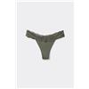 Tezenis Brasiliano Microfibra Taglio Vivo E Pizzo Donna Verde