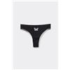 Tezenis Brasiliano Cotone Pointelle Con Ricamo Donna Nero