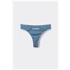 Tezenis Brasiliano Cotone Pointelle Con Ricamo Donna Blu