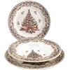 Churchill James Sadler&Sons, Season Greetings Servizio Tavola, Stone Ware, Bianco Avorio, 18 unità, Natale, Festività
