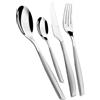 BUGATTI, Glamour, Set Posate 24 Pezzi in Acciaio Inox 18/10, Set Posate 6 Persone Composto da 6 cucchiai, 6 forchette, 6 coltelli e 6 cucchiaini (Grigio Cenere)