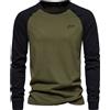 AIOPESON T-shirt da uomo 100% cotone manica lunga O-Collo Pactwork T-shirt casual per uomo New Spring Designer Tees Abbigliamento uomo