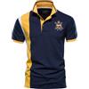 AIOPESON 100% cotone Distintivo Ricamo Polo per uomo Patchwork a maniche corte Polo da uomo Qualità Estate Marchio di abbigliamento da uomo