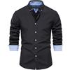 AIOPESON Nuova Primavera Misto Cotone Camicia Oxford da Uomo Manica Lunga Button Down Social Buinesss Camicie Casual da Uomo