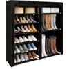 Nyana Scarpiera in tessuto nylon per scarpe e stivali con ante con cerniera 110x120x30cm - Organizer per scarpe con 27 paia di stoccaggio