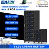 EASUN POWER Batteria Solare Domestica Easun Lifepo4 51.2V 100Ah 5Kwh Powerwall 6000+ Cicli Can/Rs485 48V per Accessori e Parti di Elettronica di Consumo