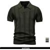 AIOPESON 2025 Polo da uomo in rete tinta unita e a righe - Top casual in maglia traspirante con colletto rovesciato