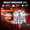 OSRAM Night Breaker 220 Lampadine per Auto H4 H7 H11 Alogene per Fari +220% di Potenza in Più +150m di Lunghezza del Fascio Luminoso Luce Originale 12V Germania, 2x