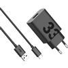 Motorola Caricabatterie rapido Motorola da 33 W con porta USB-C - Compatibile con QC3.0, la protezione da sovraccarico include un cavo da USB-A a USB-C da 1 metro