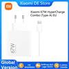 XIAOMI Adattatore di Alimentazione Originale Xiaomi 67W/90W/120W HyperCharge Combo (Tipo-A) EU per Redmi Note 14 4G/5G con Cavo di Ricarica