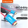 CABLETIME 4K144Hz Tipo C a HDMI Cavo Adattatore PD 100W USB C a HDMI Cavo Adattatore Prefetto Switch 2/1 OLED per PS4/5 Nintendo