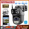 PEGATAH Telecamera di Sicurezza WiFi 15MP PTZ da Esterno con Doppio Schermo, Zoom 10X, Rilevamento Umano, Videocamera di Sorveglianza 10MP O-Kam Pro