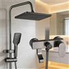 Vremota Bagno Doccia in acciaio Set completo 3 Sistema doccia per vasca da bagno alla moda Set doccia pressato Rubinetto doccia autopulente termostatico