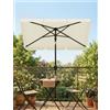 HiMISS Ombrellone rettangolare da balcone 200x125cm UV50+, inclinabile e regolabile in altezza, con supporto e borsa per il trasporto, per balcone e giardino