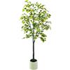 HiMISS Albero di Limoni Artificiale da 6 Piedi in Vaso, Piante di Agrumi Finte con Frutti Gialli per Decorazione Casa, Ufficio, Cucina, Matrimonio