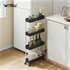 WOLTU Carrello da cucina sottile WOLTU a 4/5 livelli con rotazione a 360° ° Carrello Portaoggetti Mobile con Ruote per Bagno