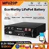 MFUZOP Batteria LiFePO4 MFUZOP 48V 100Ah 51.2V 5.12KWH 6000+ Cicli con Supporto RS485/CAN, Fino a 15 Unità per Uso in Parallelo, Grado A, Magazzino EU, Esente IVA