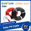 NONE Cavo Solare 6mm² per Connessione Pannelli Fotovoltaici Nero Rosso, Prolunga per Pannello Solare, Cavo di Alimentazione Solare in Rame Stagnato 10AWG 10m 30m 50m 100m