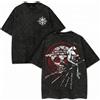 Bandai T-shirt Grafica One Piece Uomo Donna Vintage Lavaggio Cotone Manica Corta Estiva 2026 Y2K Streetwear Oversize Casual Unisex